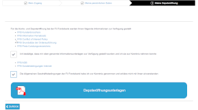 Screenshot Depot beantragen